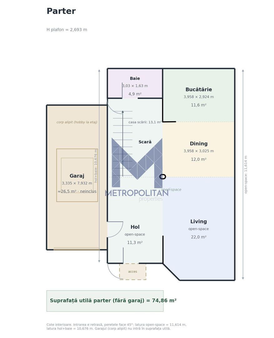 Casă P+1 | 168 m² utili | LOT 378 m² I 3 Dormitoare | Garaj | Florești - Schiță 35