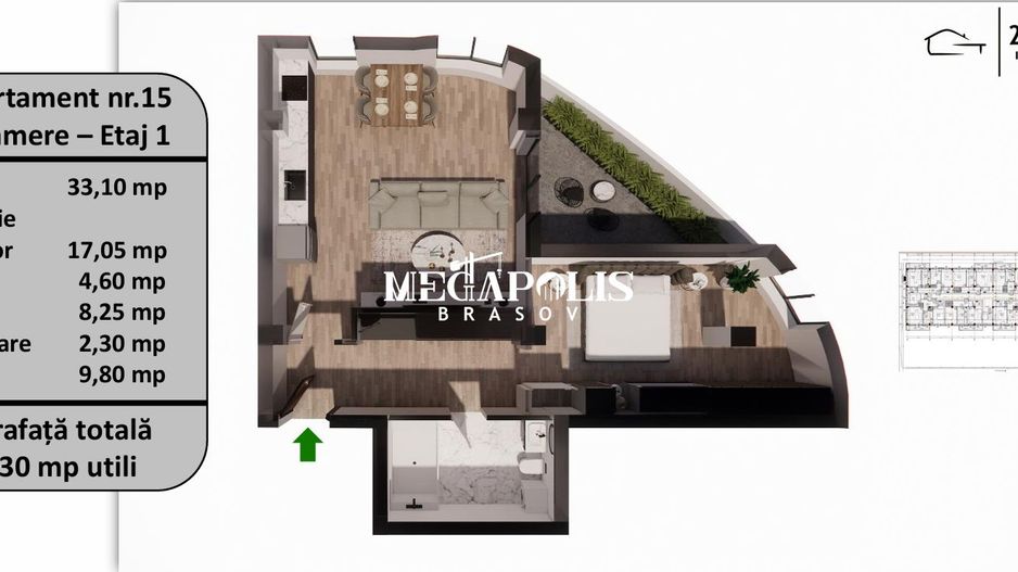 Apartament 2 Camere | 65 MP | Tractorul | Bloc Finisat - Poză 5