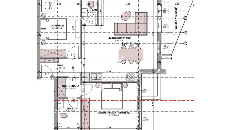 Apartament la Vila, 3 camere, Cartierul Arhitectilor - Schiță 6