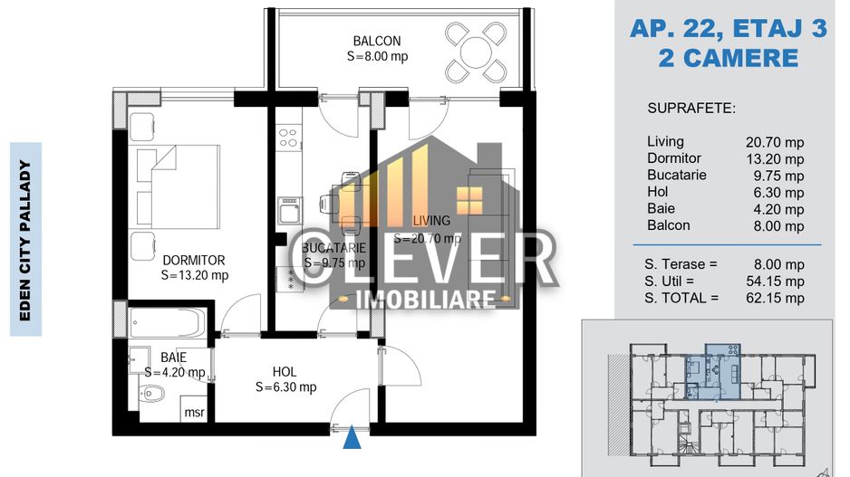 Direct Dezvoltator | 2 Camere Decomandat | 15 min. Metrou Teclu - Schiță 8