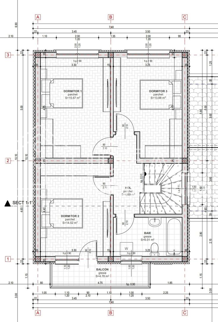 Casa Single cu 4 camere si carport, Zona Brana Selimbar - Schiță 9