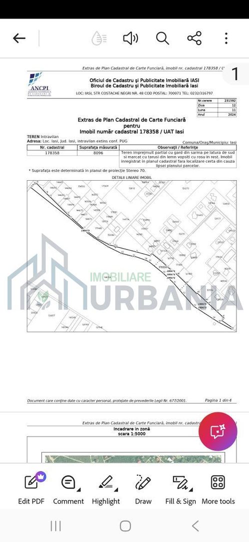 Teren 8000mp intravilan iasi galata-cug 65eur/mp - Poză 1