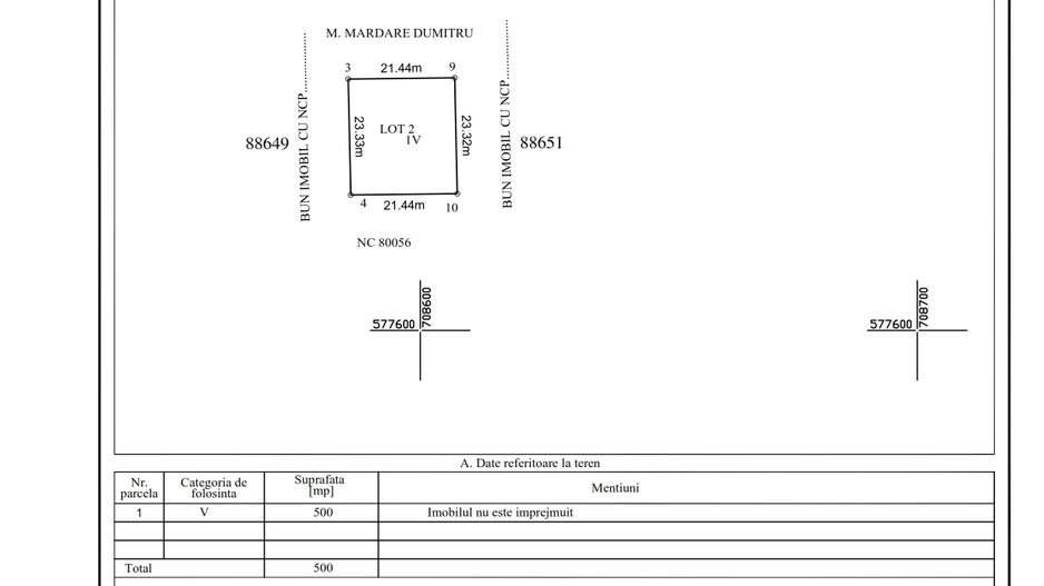 INVESTITIE - Teren lot 500 mp, zona FILATURII - Str. D. CANTEMIR; - Poză 5