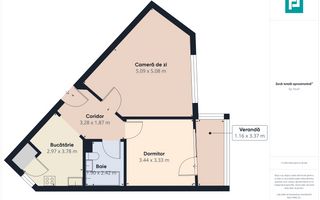 Apartament cu 2 camere în zona Soarelui - Poză 11