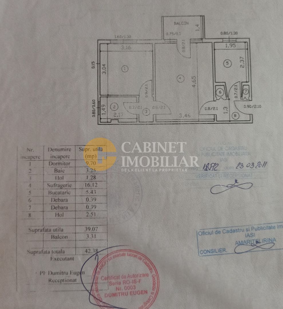 PACURARI- APARTAMENT CU 2 CAMERE - MOBILAT/UTILAT - Schiță 16