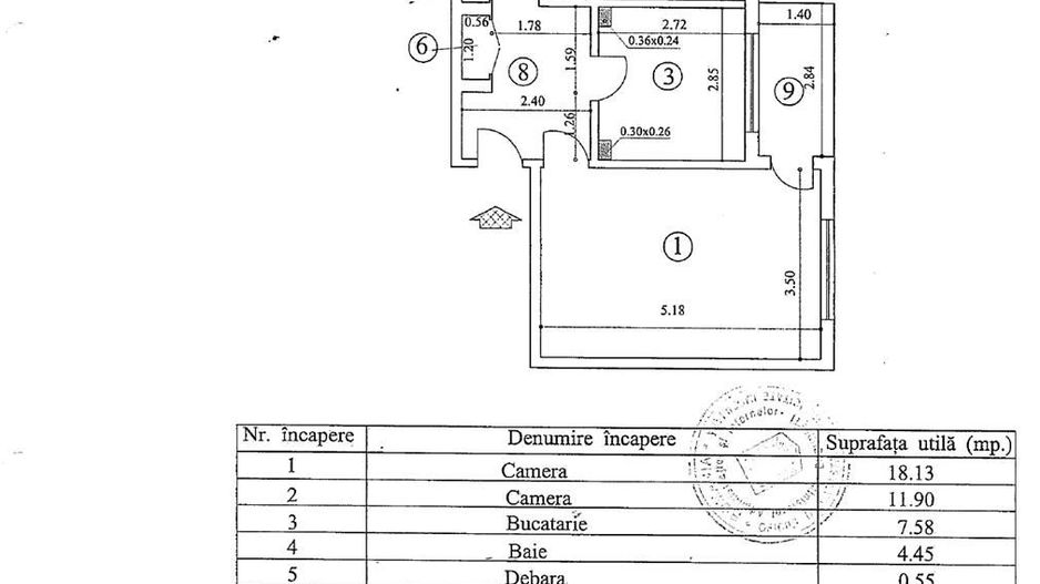 Vanzare apartament 2 camere Timpuri Noi Bucuresti - Schiță 15
