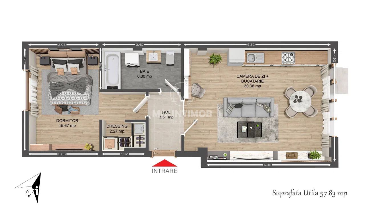 2 camere Premium cu curte 58 mp/utili  | Bloc Nou |Centrul Istoric - Poză 7