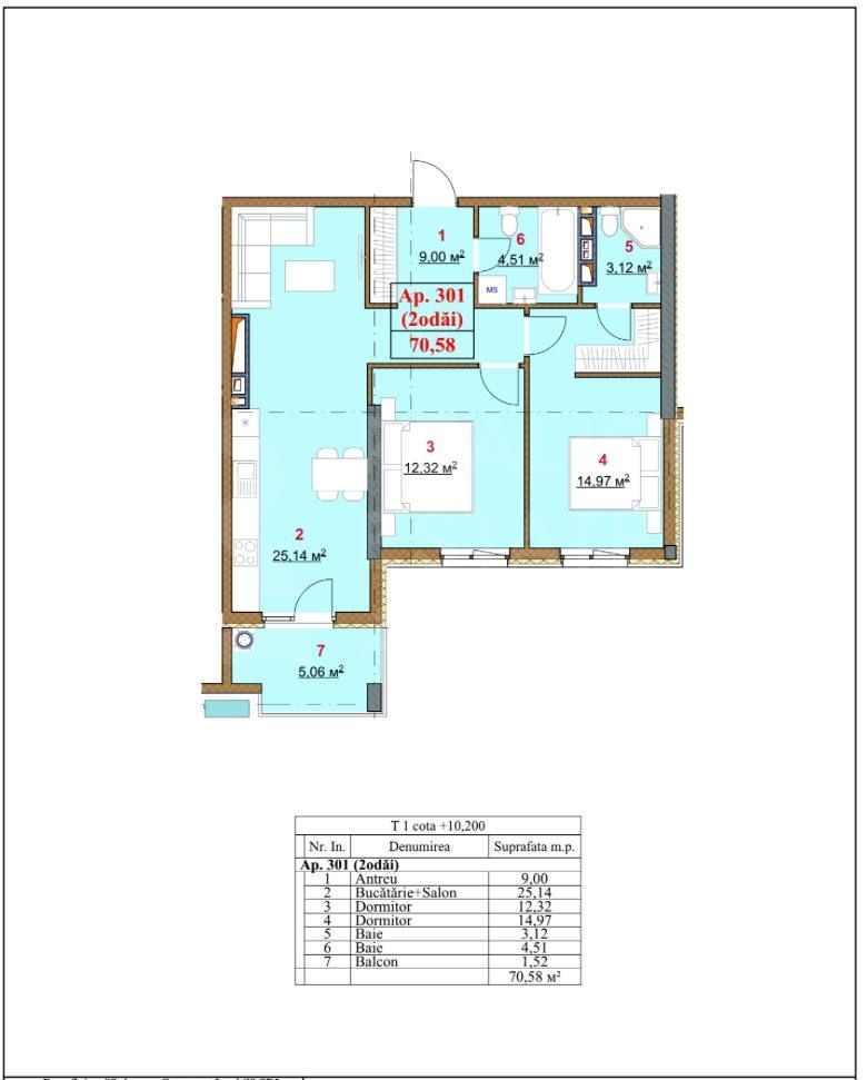 Vânzare, apartament, 3 camere, Strada Nicolae Dimo,Durlești - Poză 5