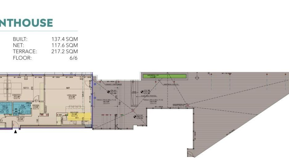 Penthouse 3 camere , terasa imensa cu view unic - Poză 8