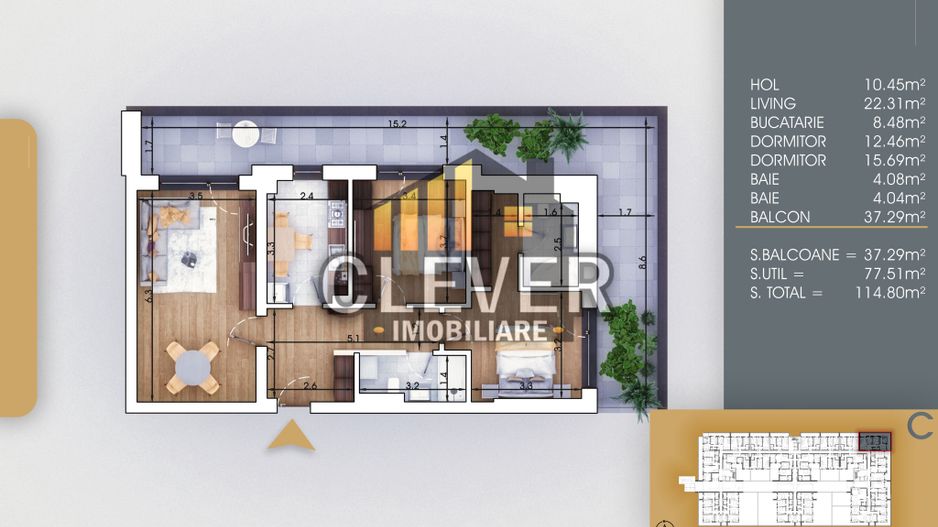 Apartament 3 Camere 115 mp Finalizat - Parcare - Pallady, 8 min metrou Teclu - Schiță 10