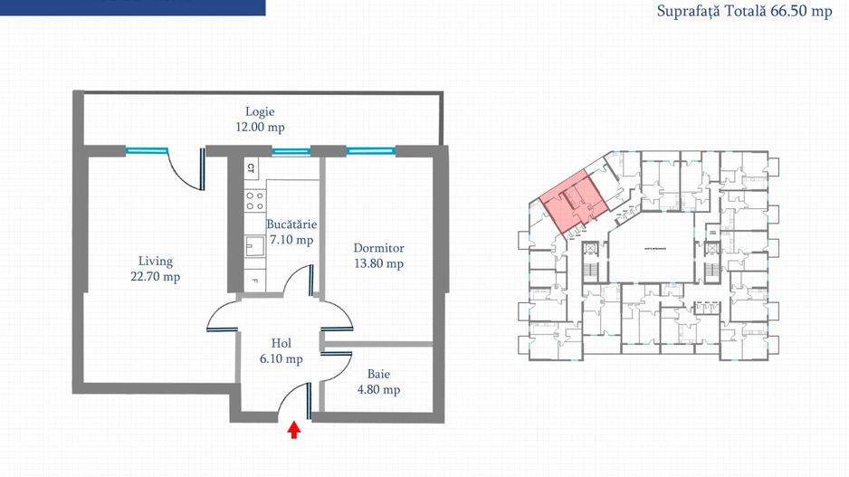 MUTARE IMEDIATA -2 Camere | 66.5 mp | Bloc Nou | Metrou langa bloc | Militari - Poză 11