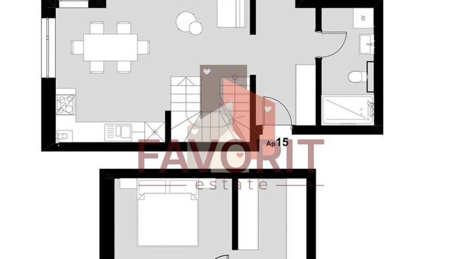 Apartament cu 4 camere pe 2 nivele. 108 mp utili. Comision 0% - Poză 20