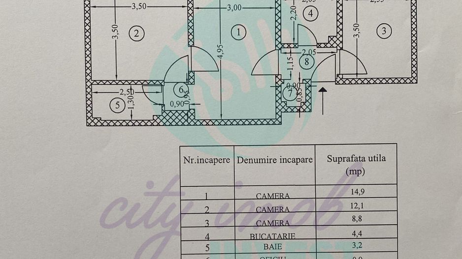 Apartament cu 3 camere complet mobilat si utilat - Poză 2