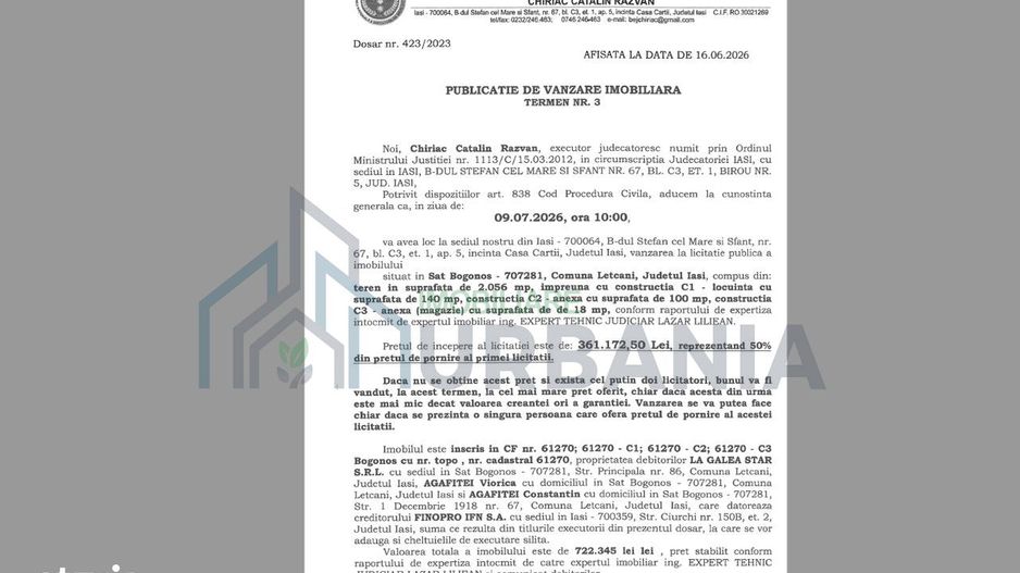 Teren intravilan 2056 mp cu casa 119 mp si anexe, Letcani, Sat Bogonos, 69.000 EUR - Poză 4