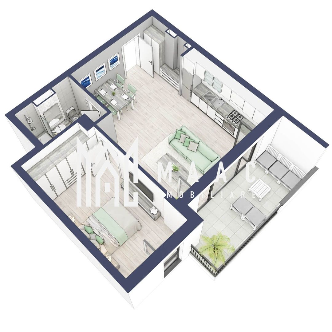 Apartament 2 camere | Etaj 3 | Balcon 10.7 |Turnisor - Poză 2