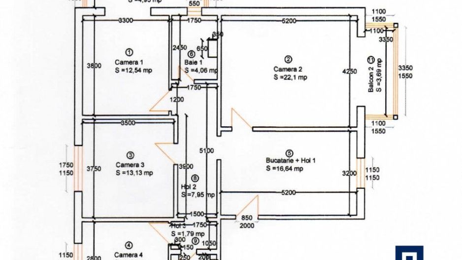 Comision 0! Shopping City Apartament 4 cam, decomandat – 107mp!  - Schiță 38