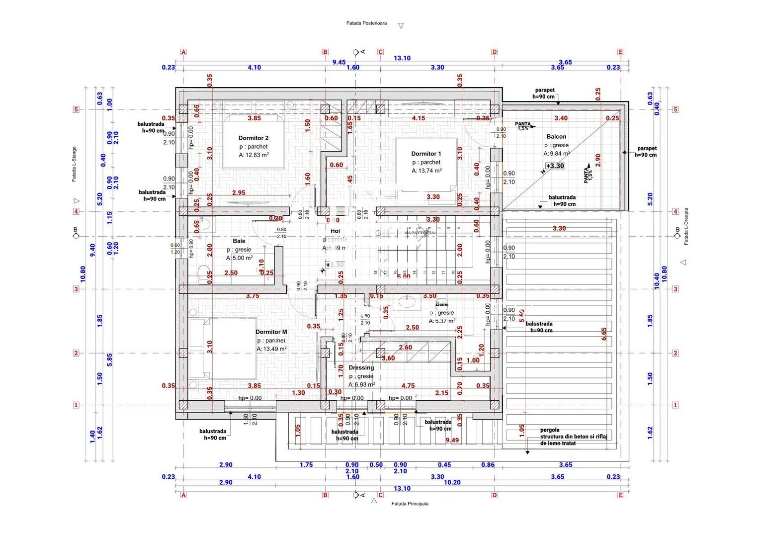 Casă single | Zona Casa de Apă | Pompă de Căldură | 129mp | Vedere spre Munți - Schiță 6
