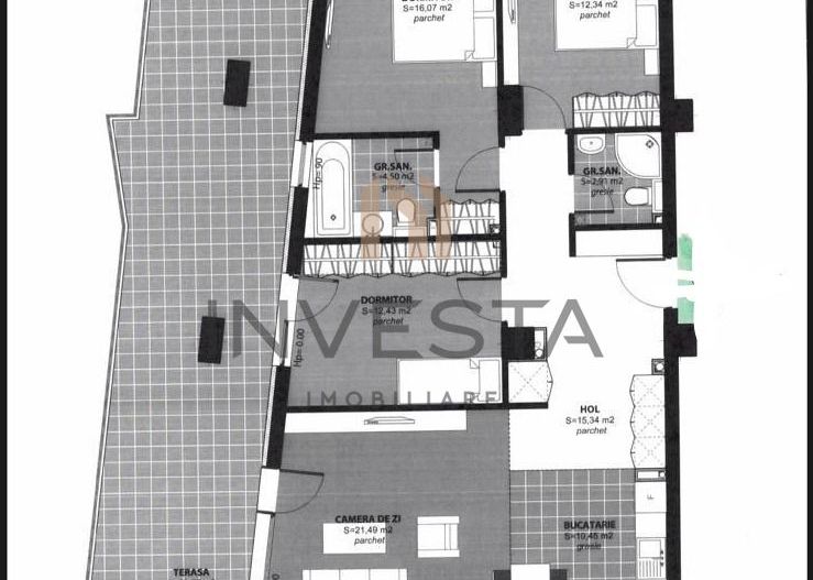 Bonjour Residence! Penthouse cu terasa de 105 mp! - Schiță 19