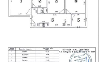 De Vânzare - Apartament 3 Camere, Strada Decebal - Schiță 2