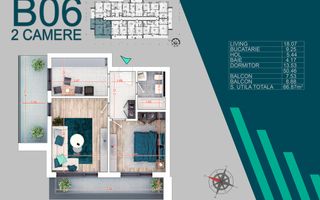 Theodor Pallady 2 Camere Decomandate Incalzire in Pardoseala - Schiță 11