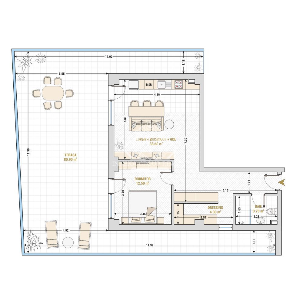 13 Septembrie-Marriott | 2 camere | 55mp + 81mp terasa | et 2 | 245.000 euro - Poză 12