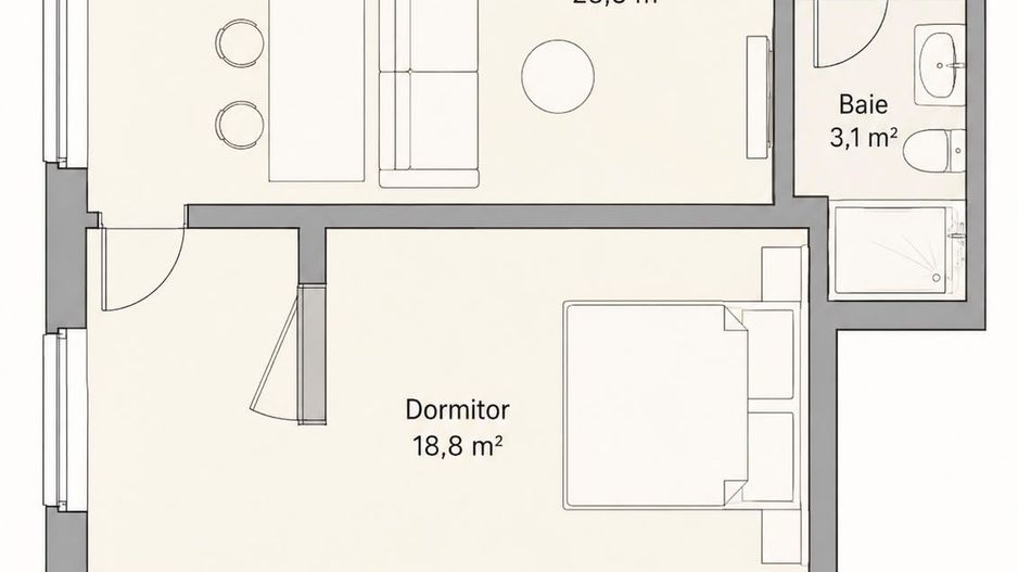 Apartament 2 camere, balcon, etaj intermediar, garaj, zona Eroilor - Poză 14