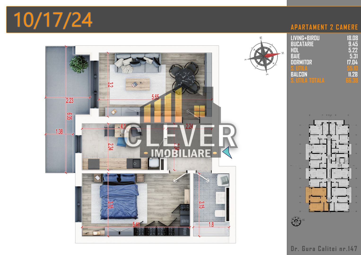 Apartament 2 camere Suprafata Generoasa Parcare BONUS - Poză 2