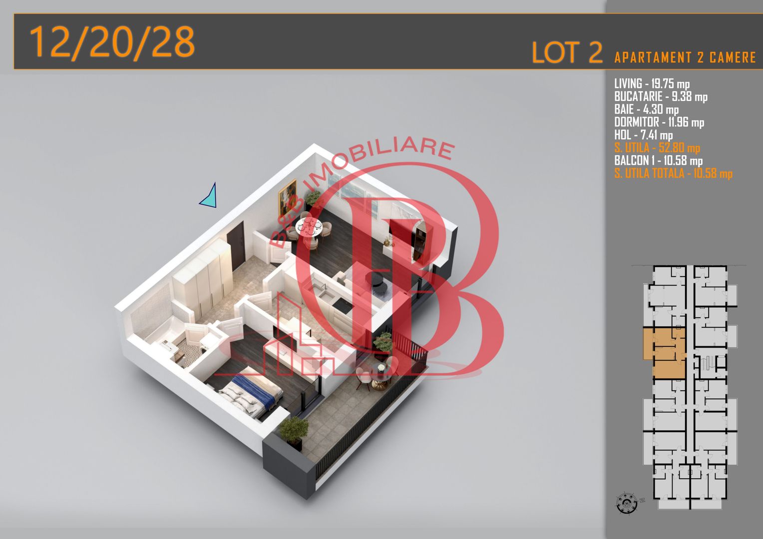 Apartament Decomandat 2 camere - Th. Pallady Metrou N. Teclu - Schiță 3