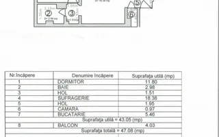Apartament 2 camere semidecomandat Saturn  Brasov - Schiță 11