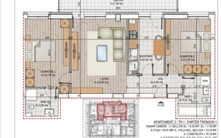 Apartament 3 camere Titan Pallady Metrou N. Teclu Comision 0 - Schiță 16