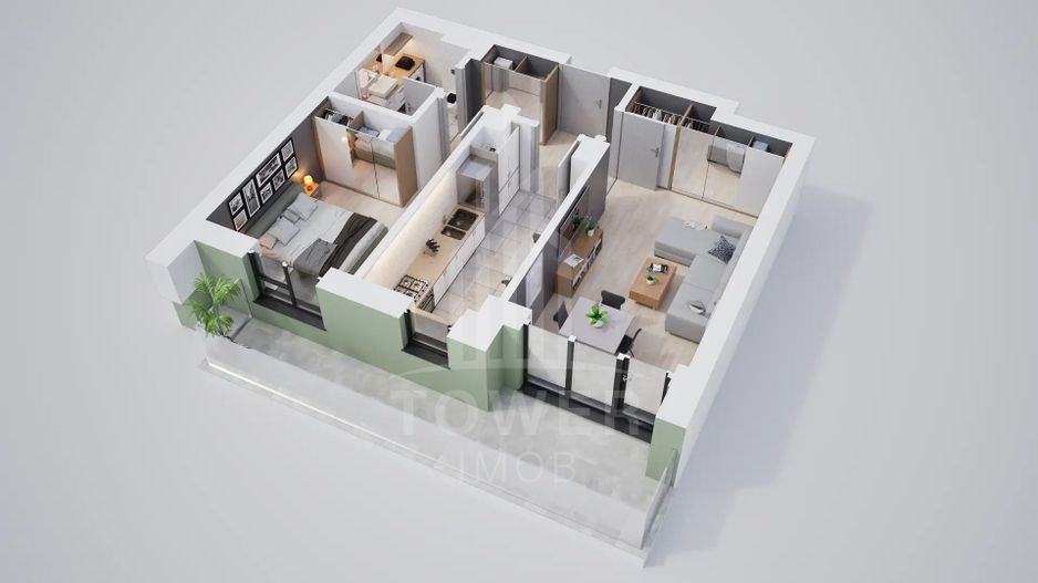 Apartament cu 2 camere . Cu rate la dezvoltator . - Poză 1