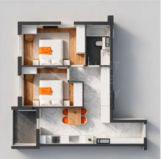 Vânzare, apartament, 2 camere, 53.7 mp, str. Ialoveni, Telecentu - Poză 4