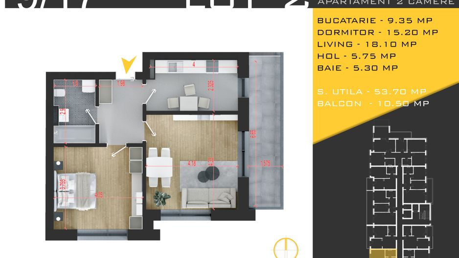 2 camere  Titan Pallady  Metrou Nicolae Teclu - Schiță 11