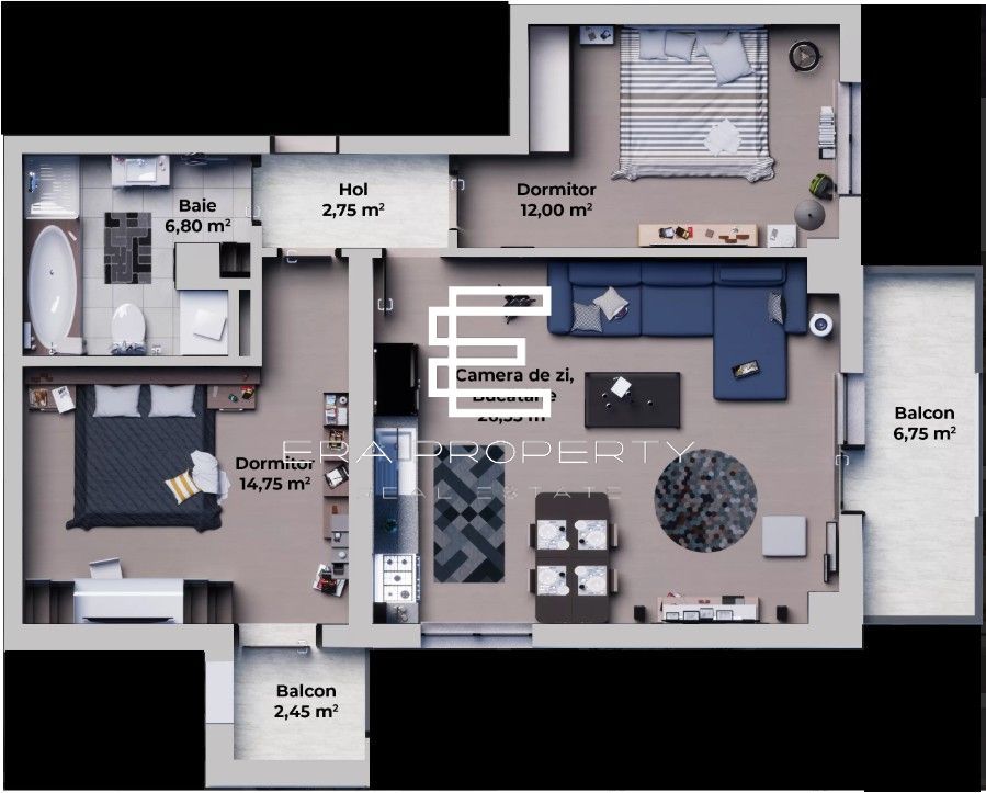 Apartament 3 camere, bloc nou, Calea Surii Mici-Zona de Vest - Schiță 8