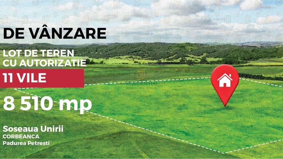 Vanzare teren cu autorizatie, 11 vile exclusiviste, Corbeanca, Ilfov - Poză 1