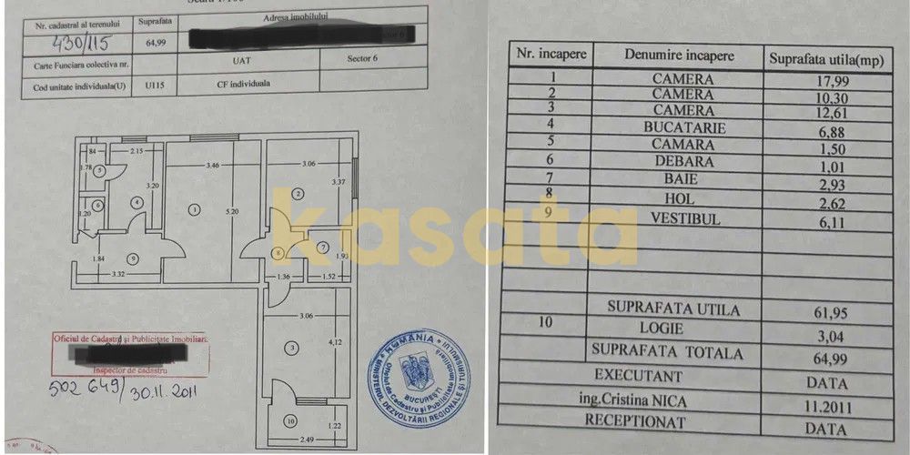 Apartament 3 Camere 🏡 | Valea Ialomiței 📍 | Bloc anvelopat 🏢 - Schiță 12