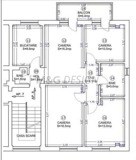 Apartament 4 camere zona Telegrafului bloc nou - Schiță 10