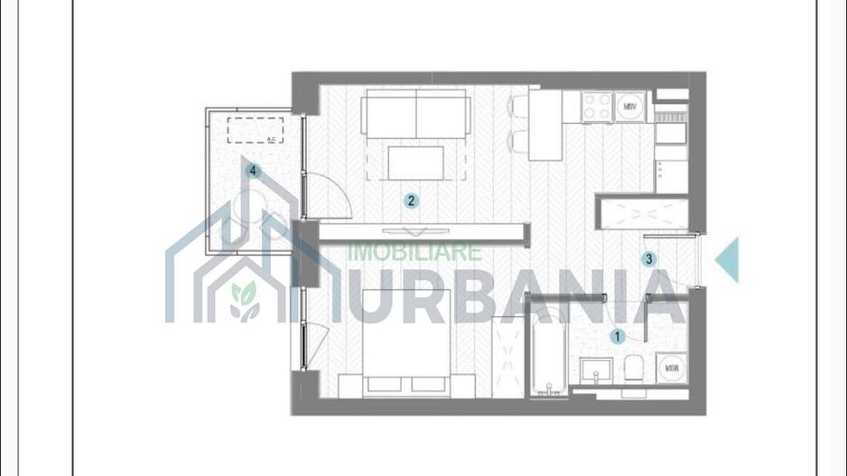Apartament 2 camere, semi-amenajat, Open Space, Silk District, Iași - Poză 1
