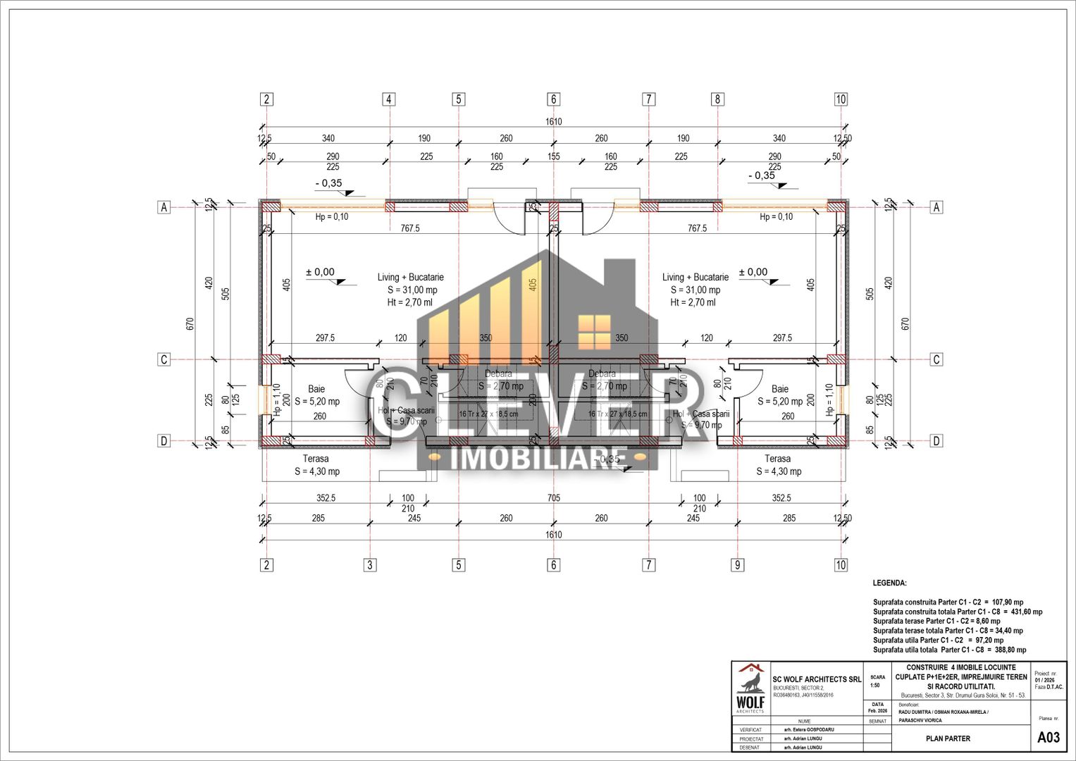 Vila duplex 4 camere,2 parcari , 132 mp utili, Metrou Teclu, Sector 3 - Schiță 22
