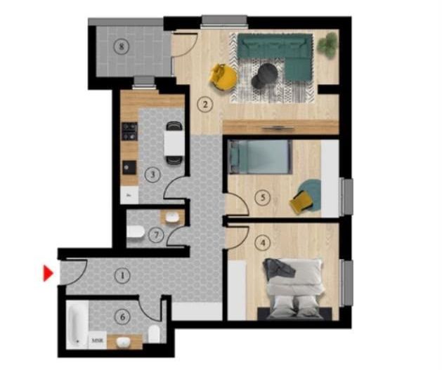 Apartament 3 camere | Prima închiriere | 71 mp | Parcare privată - Poză 13