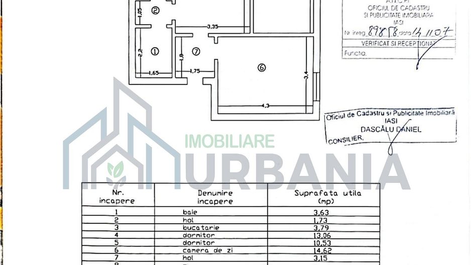 Apartament 3 camere de vânzare în Podu Roș, Iași - 53,53 mp - Poză 8