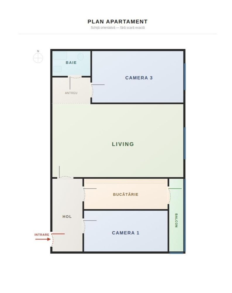 Apartament 3 camere 40mp etaj 2/4 zona Piata Hermes,Gheorgheni - Poză 1