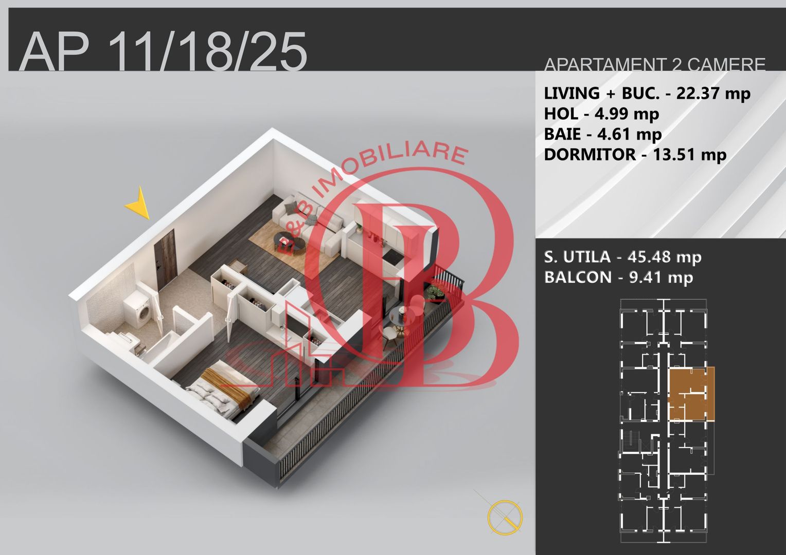 Direct Dezvoltator 2 camere Ideal Investitie-Theodor Pallady - Schiță 8