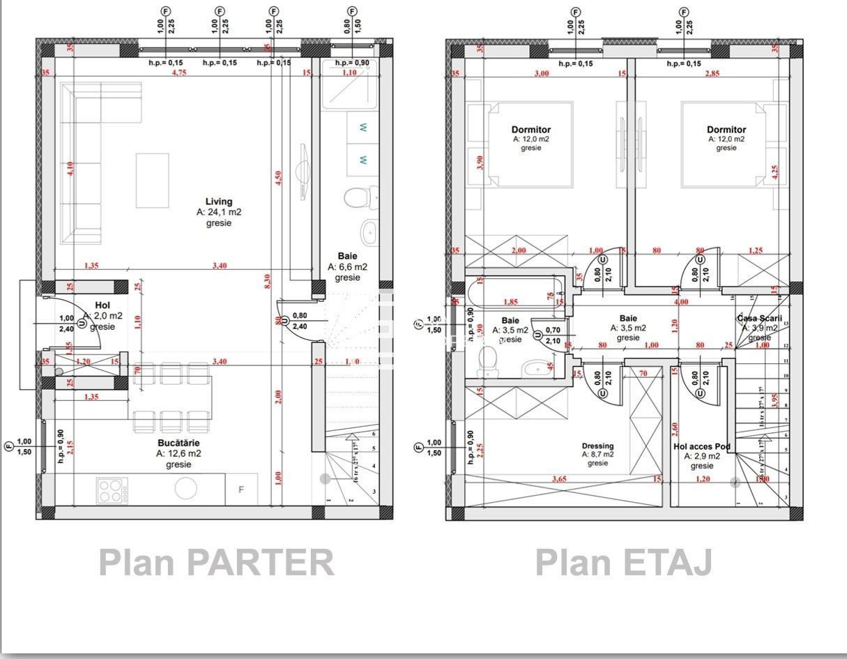 Duplex 4 camere | 97 mp utili | teren 270 mp | curte generoasă |predare la cheie - Schiță 6