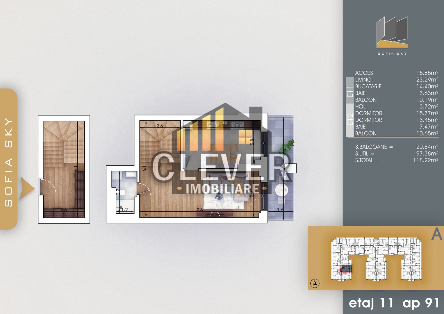 Duplex 3 camere modern, Acces rapid metrou Nicolae Teclu - Schiță 7