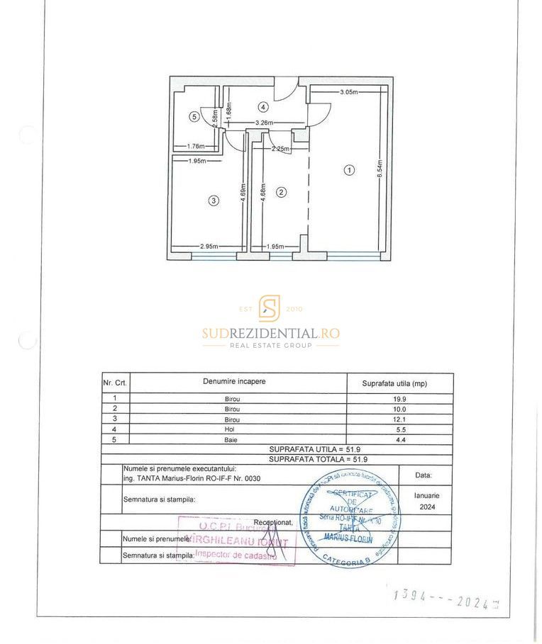 Apartament 2 camere, bloc nou finalizat, Bucuria Residence-Grand Arena - Schiță 13