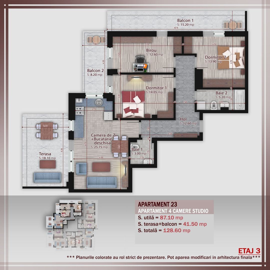 4 camere  -proiect nou- Metrou Nicolae Teclu - Schiță 1