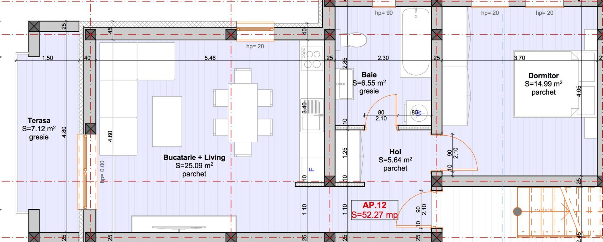 Braytim, Apartament Nou 2 camere, 52 mp, Terasa Mare 7 mp - Poză 2