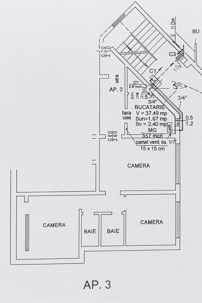 BRASADAS vinde ap 3 cam etaj P/4 în Micro 16. - Poză 1