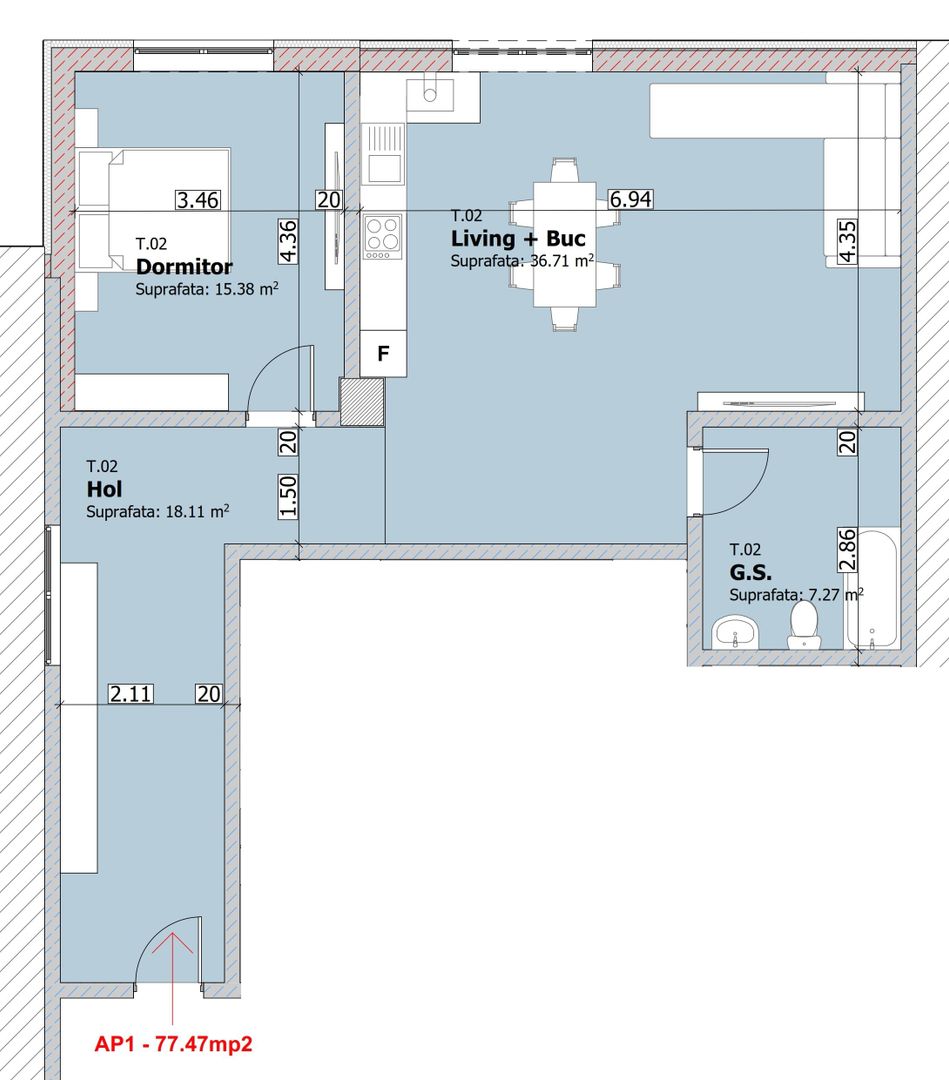 Apartament cu 2 camere, etaj 2, bloc NOU, VASLUI zona NORD - Vechia Roma; - Poză 8